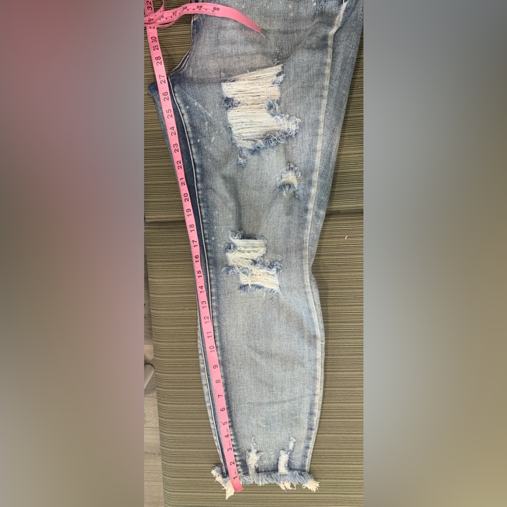 Judy Blue Distressed 14W Skinny Jeans with Button Fly Distressed grunge - Picture 9 of 12